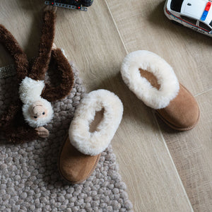 Children's 'Lottie' Sheepskin Slippers - Chestnut