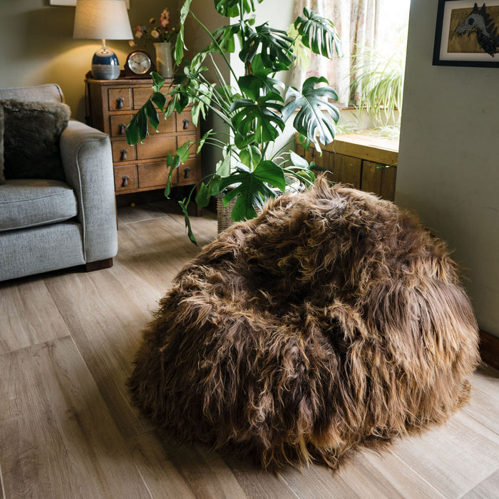Adult Sheepskin Bean Bag | Icelandic | Rusty Brown