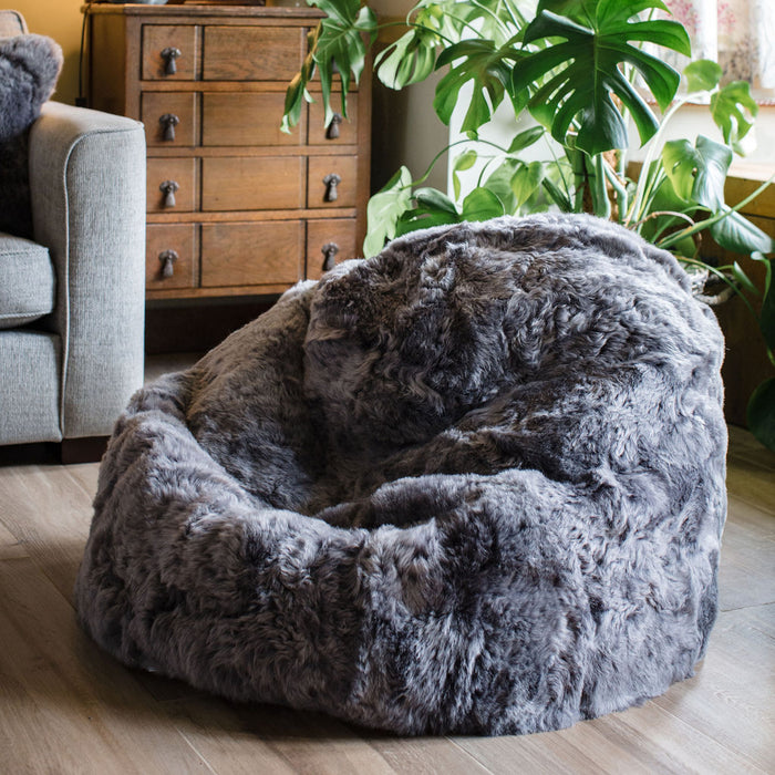 Adult Sheepskin Bean Bag | Icelandic | Grey Shorn