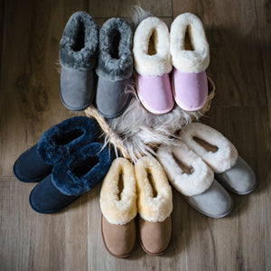 Deluxe Ladies Beccy Sheepskin Womens Slipper Boot Grey Sheepskin World