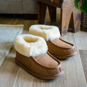 Deluxe Ladies 'Madison' Sheepskin Slipper Boot - Chestnut