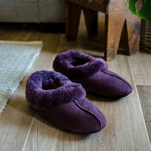 Deluxe Ladies 'Amelia' Sheepskin Slippers - Plum