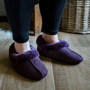 Deluxe Ladies 'Amelia' Sheepskin Slippers - Plum