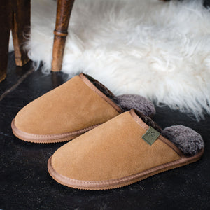 Men's Ellis Sheepskin Lined Slipper Mule - Chestnut/Tipped