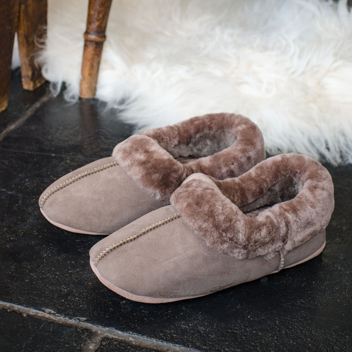 Deluxe Ladies 'Amelia' Sheepskin Slippers - Mink