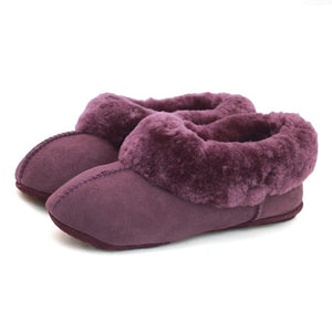 Deluxe Ladies 'Amelia' Sheepskin Slippers - Plum