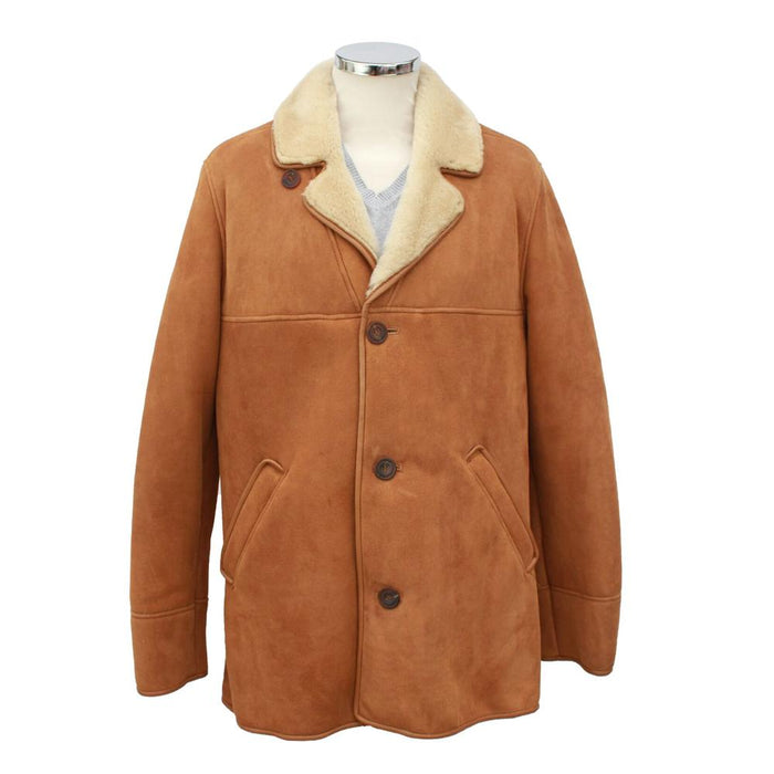 Mens Edward Suede Sheepskin Jacket - Tan