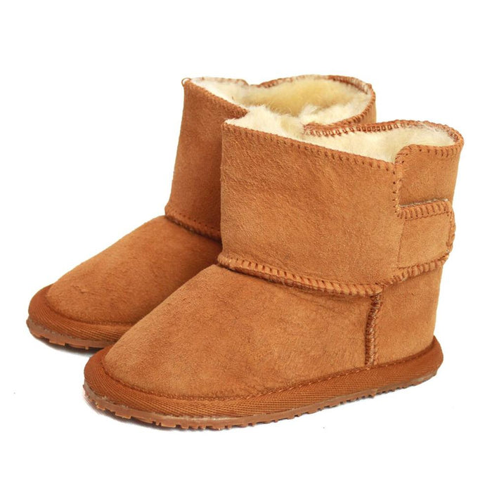 Children's Sheepskin Slipper Boot- Tan