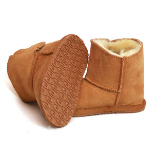 Children's Sheepskin Slipper Boot- Tan