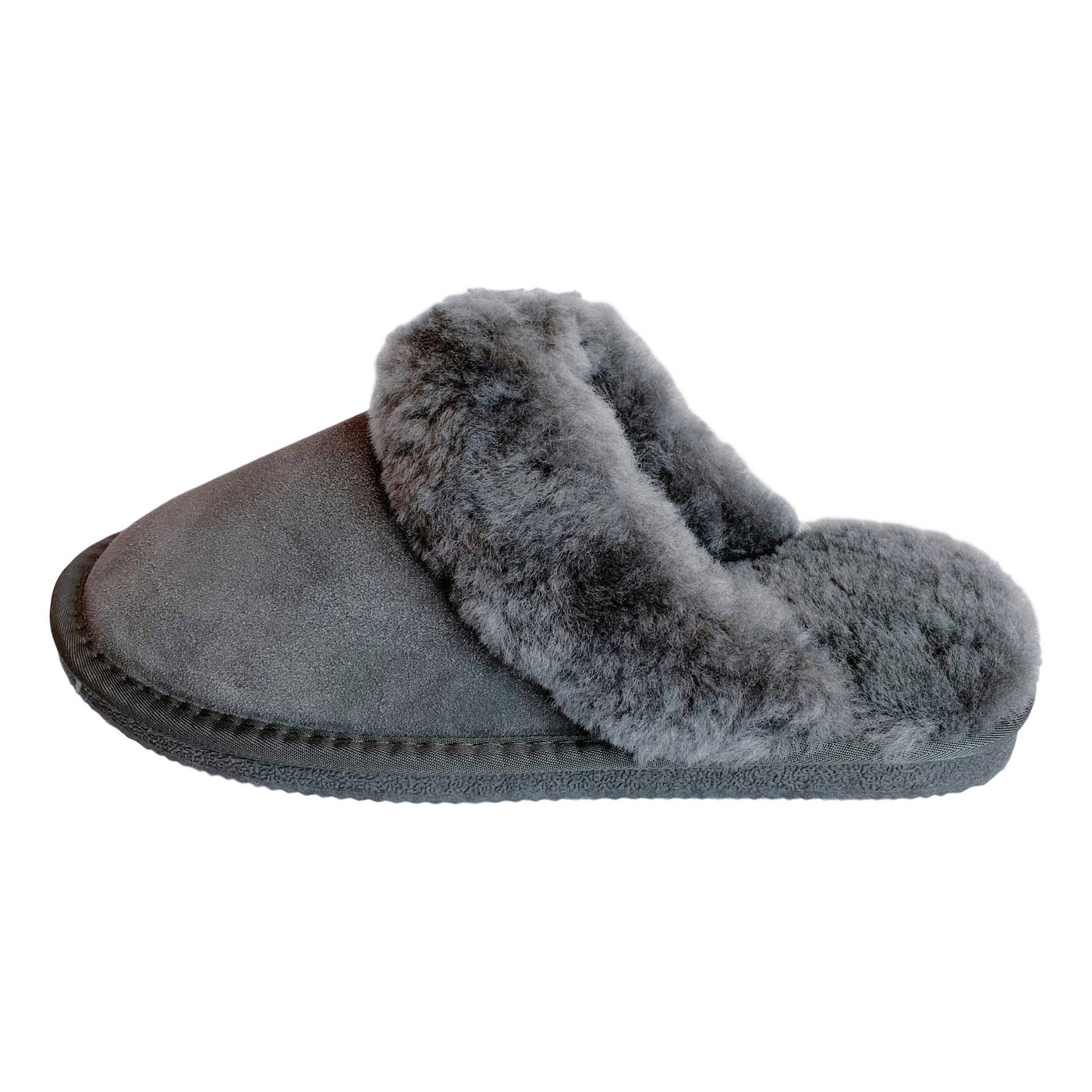 Ladies grey sheepskin slippers sales