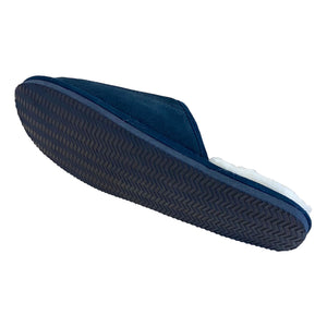 Men's 'James' Lambswool Slipper Mules - Navy