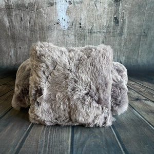 Luxury Icelandic Shorn Sheepskin Cushion with a Cotton Back in Grey