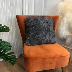 Luxury Icelandic Double Sided Shorn Sheepskin Cushion in Rusty Grey
