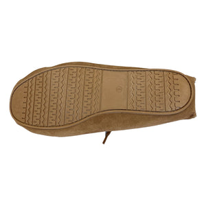 Ladies 'Susie' Lambswool Moccasin with Hard Sole - Chestnut