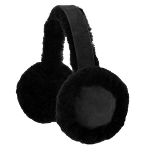 Black Colour Sheepskin Earmuffs