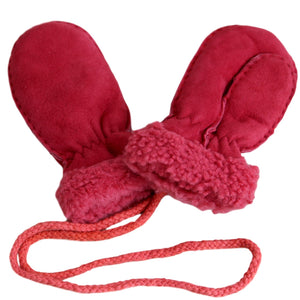 Childrens' Sheepskin Mitten With Cuff - Pink