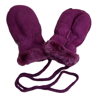 Childrens' Sheepskin Mitten With Cuff - Purple