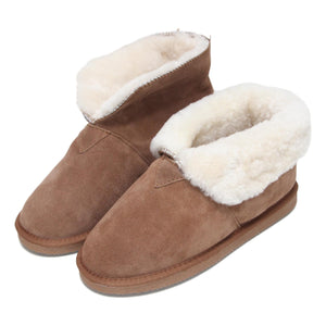 Deluxe Ladies 'Sarah' Sheepskin Slipper Boot - Chestnut