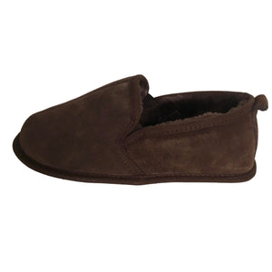 Deluxe Mens 'Liam' Sheepskin Slippers with Soft Sole - Chocolate