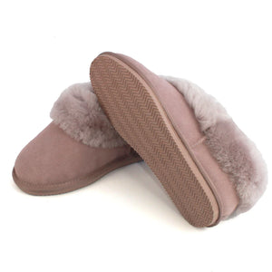 Deluxe Ladies 'Elena' Sheepskin Slippers - Mushroom