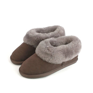 Deluxe Ladies 'Elena' Sheepskin Slippers - Truffle