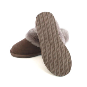 Deluxe Ladies 'Elena' Sheepskin Slippers - Truffle