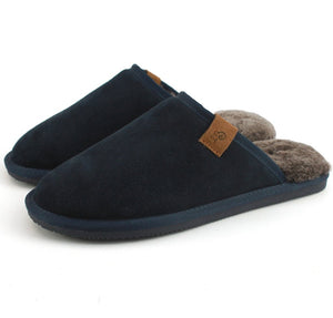 Men's Ellis Sheepskin Lined Slipper Mule - Navy/Tipped