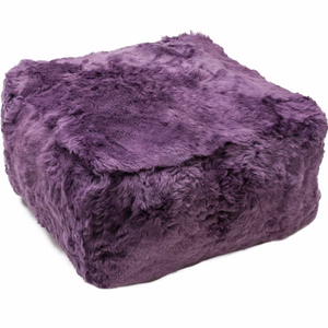 Icelandic Shorn Sheepskin Cube Pouf - Lavender