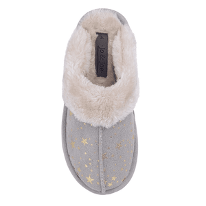 Ladies 'Tiggi' Faux Fur Slipper Mules with Fur Cuff - Grey