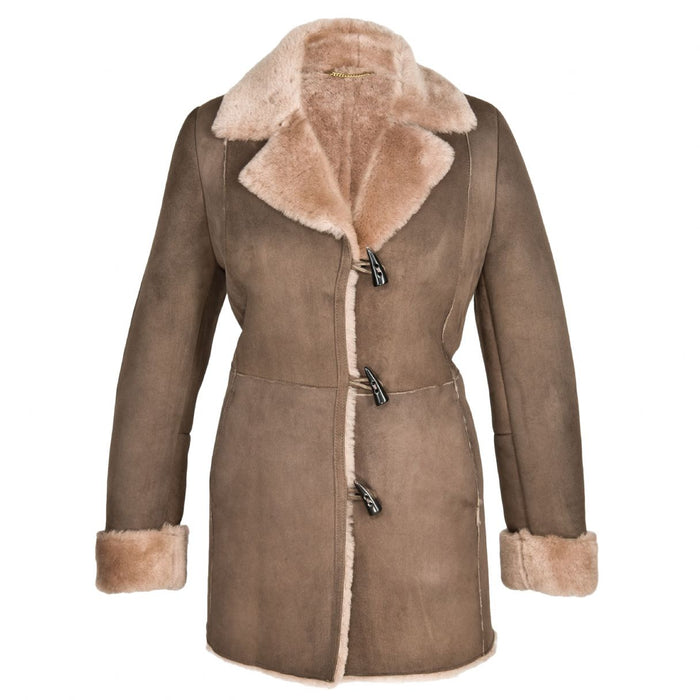 Ladies Anna Suede Sheepskin Coat - Vizon