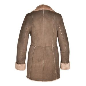 Ladies Anna Suede Sheepskin Coat - Vizon