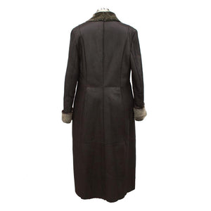 Ladies Annabel Long leather Sheepskin Coat - Brown Hurricane