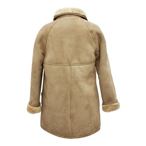 Ladies April Suede Sheepskin Coat - Mushroom