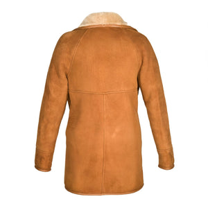 Ladies April Suede Sheepskin Coat - Tan