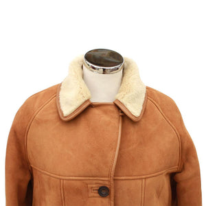 Ladies April Suede Sheepskin Coat - Tan