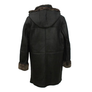 Ladies Millie Leather Sheepskin Duffle Coat - Black