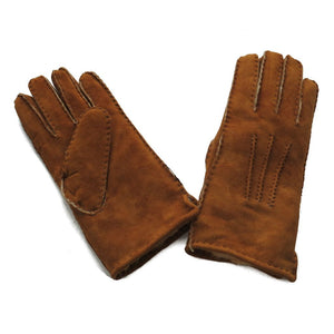 Ladies Sheepskin Glove with Stitch Detail - Tan