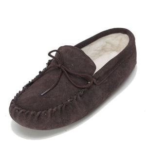 Ladies 'Taylor' Lambswool Moccasin with Soft Sole - Brown