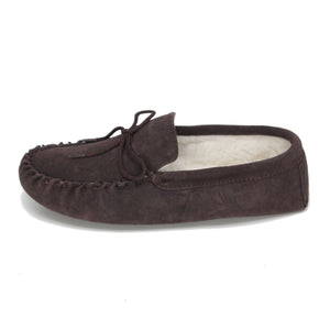 Ladies 'Taylor' Lambswool Moccasin with Soft Sole - Brown