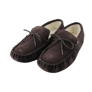 Ladies 'Taylor' Lambswool Moccasin with Soft Sole - Brown