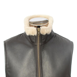Men's Harvey Gilet Leather Sheepskin Coat - Dark Brown Nappa