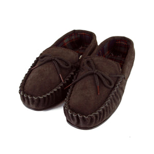 Men's 'Logan' Hardsole Fabric Lined Moccasins - Brown