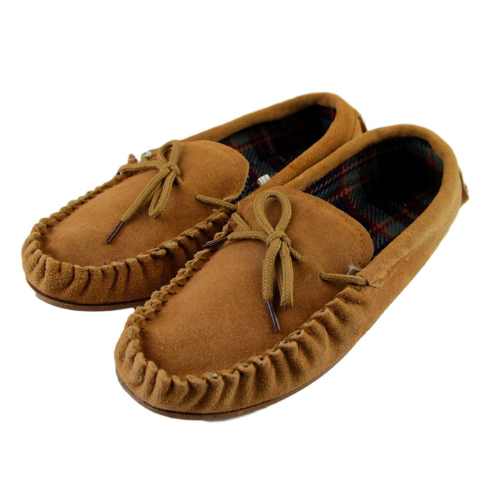 Men's 'Logan' Hardsole Fabric Lined Moccasins - Tan