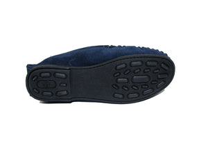 Men's 'Lucas' Berber Fleece Lined Moccasin Slippers - Navy