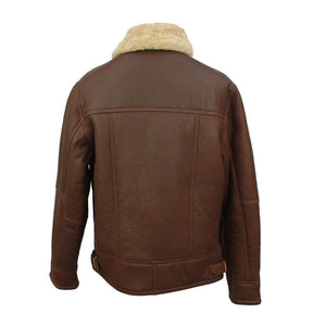 Men's Shaun Leather Sheepskin Jacket - Cognac
