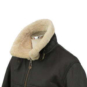 Men's Shaun Leather Sheepskin Jacket - Dark Brown Nappa