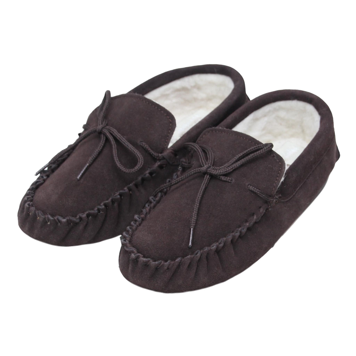 Dames lamswol mocassin slippers met suède zool Dames lamswol mocassin slippers met suède zool