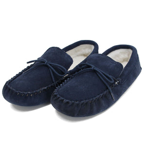Men's 'Taylor' Lambswool Moccasin with Soft Sole - Navy