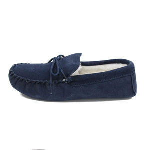 Men's 'Taylor' Lambswool Moccasin with Soft Sole - Navy