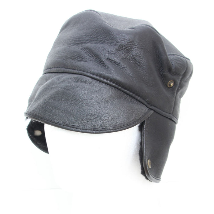 Mens Black Trapper Sheepskin Hat - Caxton Design